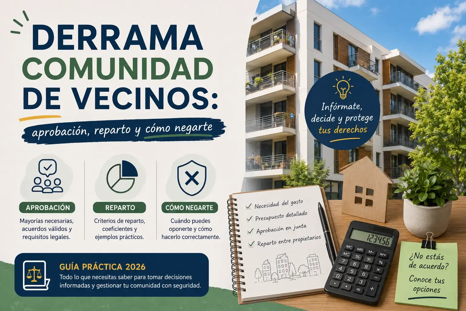 Derrama comunidad de vecinos: aprobación, reparto y cómo negarte